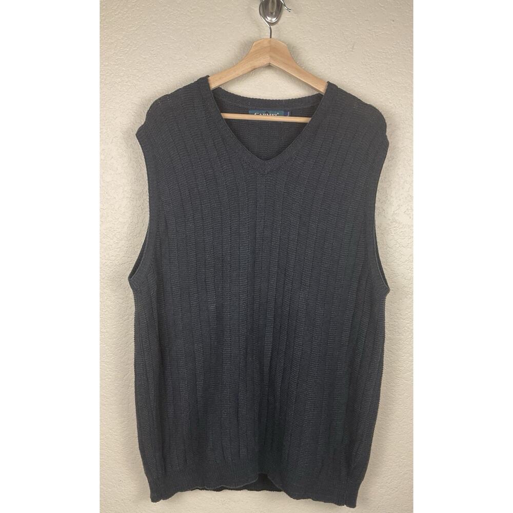 Vintage Carmel Golf Sweater Vest Men’s L V-Neck USA Classic Preppy Knit